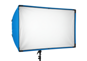 Isolated photographic light modifier device with stand, professional lighting tool for photographers