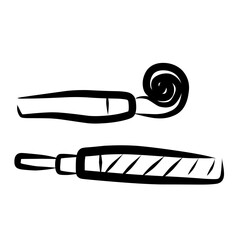 Party Whistle Doodle in Hand-Drawn Festive Style Clipart
