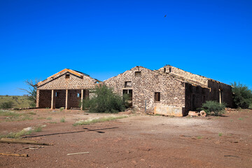 Remains of once beautiful buildings of Voightsgrund farm, a gem of Karakul pelts production in  the beginning of 20th century. Located at road
C19 between Maltahohe and Solitaire. Voigtsgrund Namibia