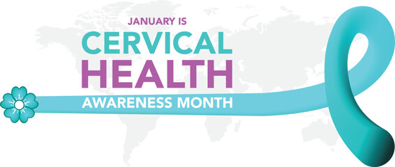 Cervical cancer awareness month is observed every year in january. January is cervical cancer awareness month. Vector template for banner, greeting card, poster with background. Vector illustration