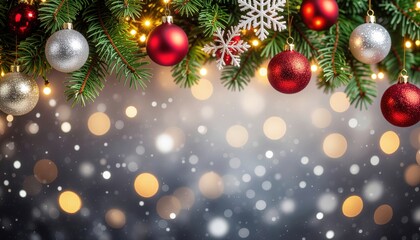 Festive christmas decorations with ornaments and lights holiday atmosphere cozy indoor setting beautiful decorations captivating viewpoint for seasonal celebration inspiration