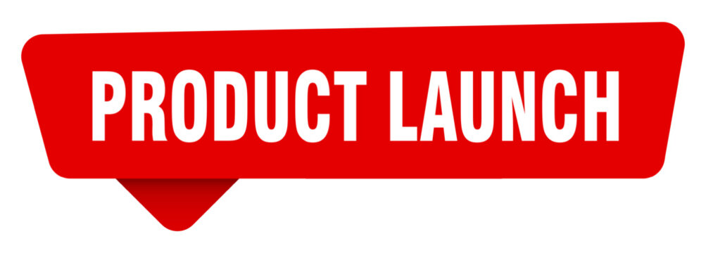 product launch red sticker isolated on transpatent background. product launch sign