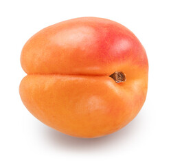 Ripe apricot with red side isolated on white background. File contains clipping path.