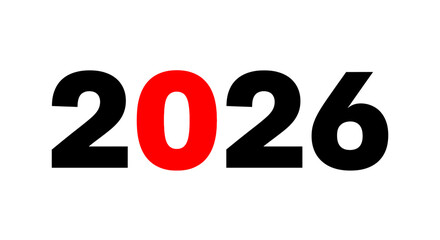 2026 New Year Typography Text Design Vector