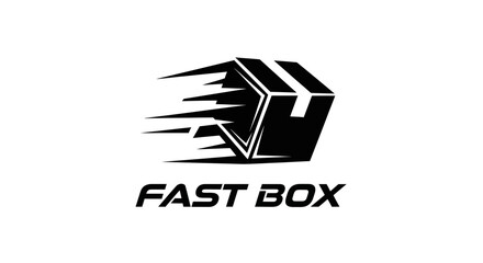 Fototapeta premium Fast Box Express Delivery Logo Vector Symbol