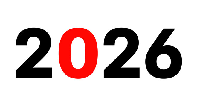 2026 New Year Typography Text Design Vector