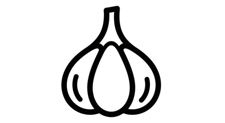 Garlic Bulb Line Art Icon Vector Symbol