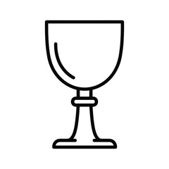 Simple line art icon of a chalice or goblet for religious ceremony