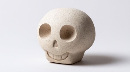 Stone calavera skull representing dia de los muertos celebration