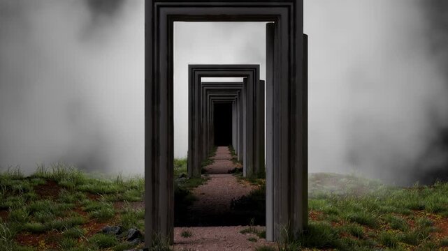 3D loop satisfying door pathway animation