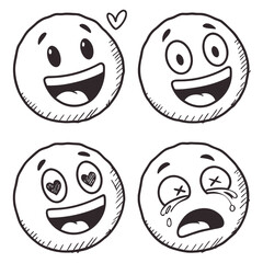 Childlike Chalk Emoji Expressions Pack