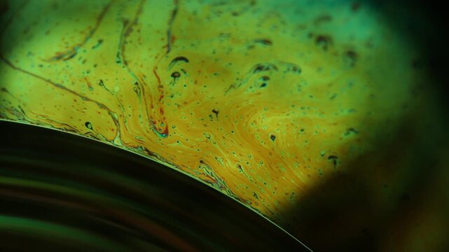 Green liquid surface, phenomenal structure, green oils on a dark background, colourful luminous abstract, surrealistic art, line of light, glowing effects