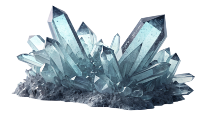 Crystal clear 3D render of a shiny blue on an isolated white background