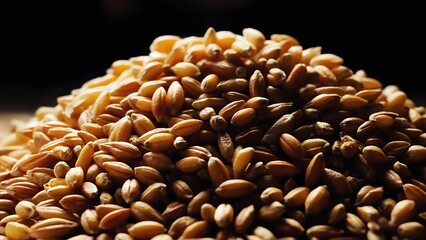 Pile of unhulled rice grains