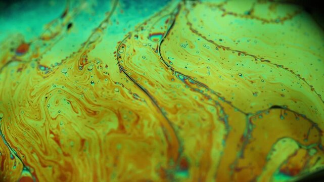 Green liquid surface, phenomenal structure, green oils on a dark background, colourful luminous abstract, surrealistic art, glowing effects	
