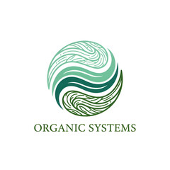 Abstract organic systems logo design circular shape with flowing lines vector illustration for branding and identity