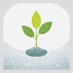 Plant Growth Graphic Symbol for a Sustainable Green Future