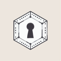 Secure Hexagon Keyhole Icon Protection, Access, and Digital Security Symbol