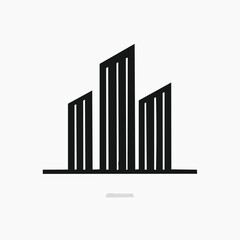 Modern Urban Architecture A Minimalist Silhouette of City Skyscrapers for Business and Design Projects