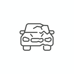 Obraz premium Broken Car Icon Outline Design for Accident, Damage, and Insurance Concepts