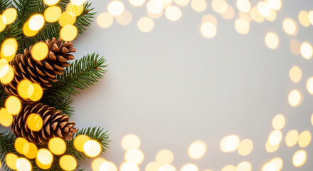 Festive holiday background with bokeh lights
