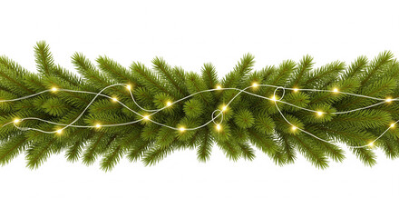 Festive garland with string lights