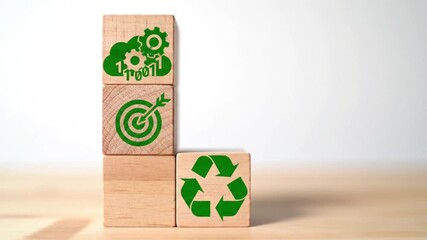 Minimalist Technology and Sustainability Block Icons. Modern Concepts for Cloud Computing and Green Goals. Simple Design for Eco-Friendly Innovation.