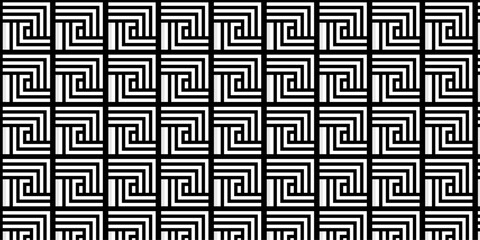 Minimal line Seamless geometric pattern with shapes. Decoration and maze ornament. Modern abstract square line seamless pattern background. Seamless vintage design fabric geometric element.