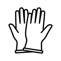 Obraz premium Outline icon of a pair of protective gloves, isolated on