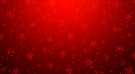 Abstract red background with snowflakes