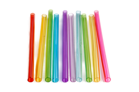 Portable reusable straw isolated on transparent background