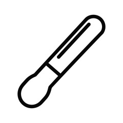 Nail buffer or cuticle pusher tool outline icon for personal beauty care