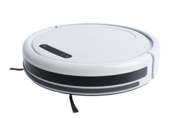 Intelligent robot vacuum cleaner isolated on transparent background