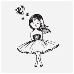 girl with a bouquet of flowers