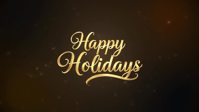 Happy holidays animated text