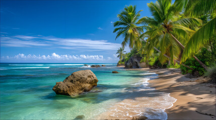 Palmy nad krystalicznie czystą wodą – relaks na tropikalnej plaży