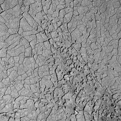 A concrete wall covered with paint with a texture of defects and cracks