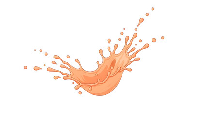 Dynamic and vibrant pink-orange liquid splash, artfully rendered with energetic droplets, creating a refreshing and captivating fluid motion, isolated on a clean white background