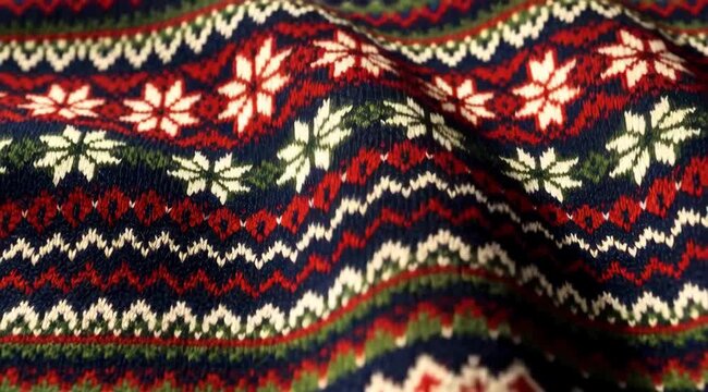 Seamless knitted winter patterns featuring snowflakes, creating a cozy holiday texture, perfect