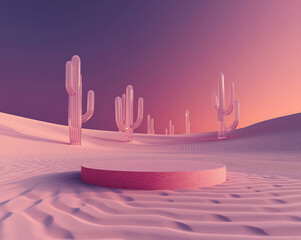 Liquid gold desert oasis 3d rendered scene