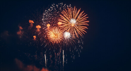 Fireworks display with transparent background