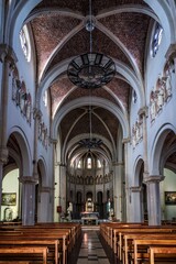 Fototapeta premium Eglise notre dame de la visitation à Auberchicourt, petite ville du nord de la France région des Hauts de France