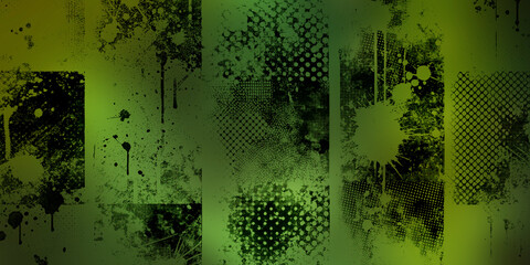 Green and Black Abstract Grunge Background Design