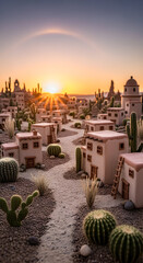 view of the old town in the evening