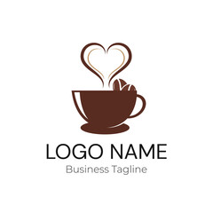 Logo Coffee Cafe Business .Vector Illustration Design Template