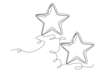 Line Art Star. Winter Holiday Decoration. Christmas or New year Greeting Card Template. Outline Cute Cartoon Christmas Star Shape Symbol. Happy Holiday Family Party Invitation Design Mascot.