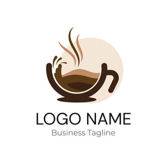 Logo Coffee Cafe Business .Vector Illustration Design Template