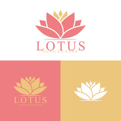 Lotus flower logo brand design vector