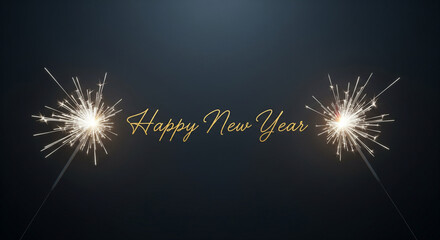Fototapeta premium Sparklers celebrating new year
