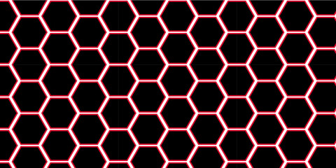 Black abstract hexagonal hexagon modern technology. creative emboss light honeycomb polygonal web. geometric science and mosaic tile with template texture background.	
